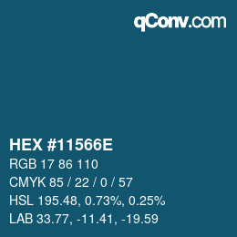 Color code: HEX #11566E | qconv.com