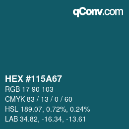 Color code: HEX #115A67 | qconv.com