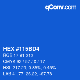 カラーコード: HEX #115BD4 | qconv.com