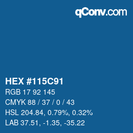 Color code: HEX #115C91 | qconv.com