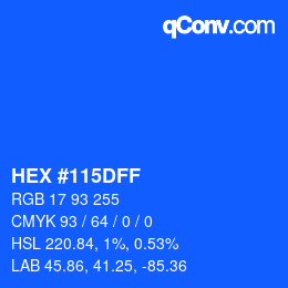 Color code: HEX #115DFF | qconv.com
