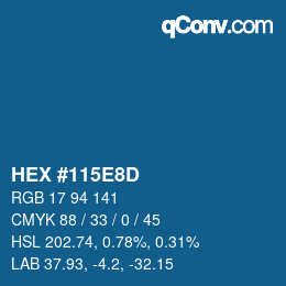 Color code: HEX #115E8D | qconv.com