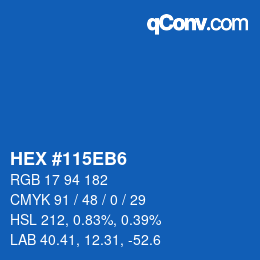 Color code: HEX #115EB6 | qconv.com