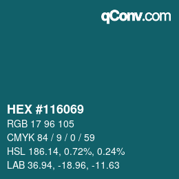 Color code: HEX #116069 | qconv.com