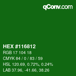 Color code: HEX #116812 | qconv.com