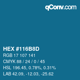 Color code: HEX #116B8D | qconv.com