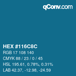 Color code: HEX #116C8C | qconv.com