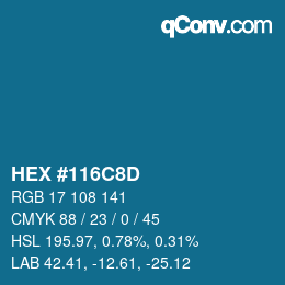 Color code: HEX #116C8D | qconv.com
