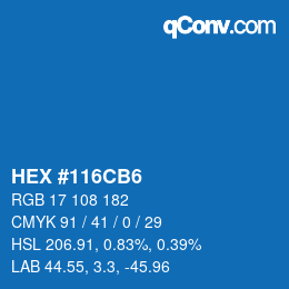 Color code: HEX #116CB6 | qconv.com