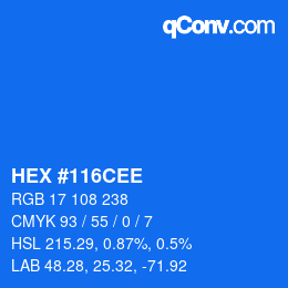 Color code: HEX #116CEE | qconv.com