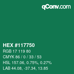 Color code: HEX #117750 | qconv.com