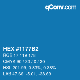 Color code: HEX #1177B2 | qconv.com