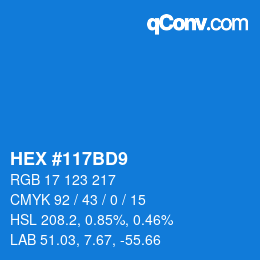 カラーコード: HEX #117BD9 | qconv.com