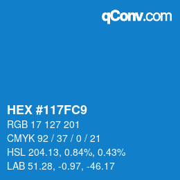 Color code: HEX #117FC9 | qconv.com