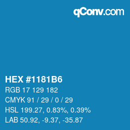 Color code: HEX #1181B6 | qconv.com