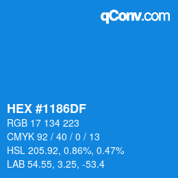 Color code: HEX #1186DF | qconv.com