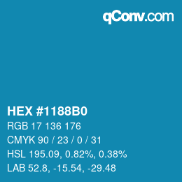 Color code: HEX #1188B0 | qconv.com