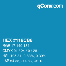 Color code: HEX #118CB8 | qconv.com