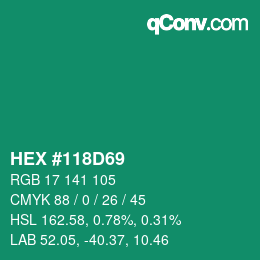 Color code: HEX #118D69 | qconv.com