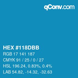 Color code: HEX #118DBB | qconv.com