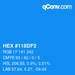 Color code: HEX #118DF2 | qconv.com