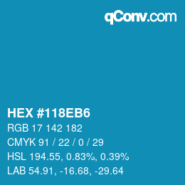 颜色代码: HEX #118EB6 | qconv.com