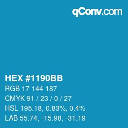 Color code: HEX #1190BB | qconv.com
