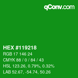 Color code: HEX #119218 | qconv.com