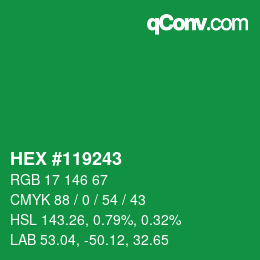 Color code: HEX #119243 | qconv.com