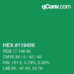 Color code: HEX #119456 | qconv.com