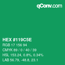 Color code: HEX #119C5E | qconv.com