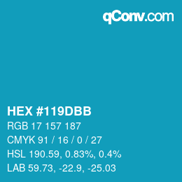 Color code: HEX #119DBB | qconv.com