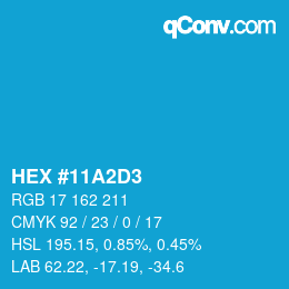 Color code: HEX #11A2D3 | qconv.com