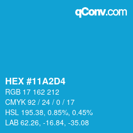 颜色代码: HEX #11A2D4 | qconv.com