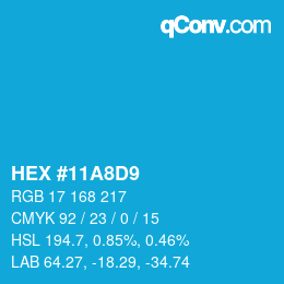 Color code: HEX #11A8D9 | qconv.com