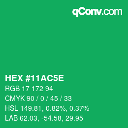 Color code: HEX #11AC5E | qconv.com