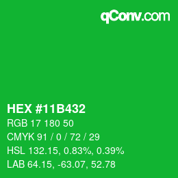 Color code: HEX #11B432 | qconv.com