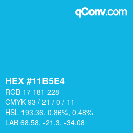 Color code: HEX #11B5E4 | qconv.com
