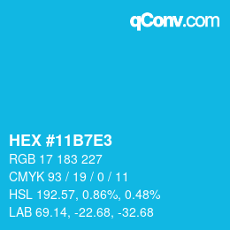 Color code: HEX #11B7E3 | qconv.com