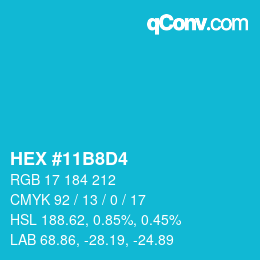 Color code: HEX #11B8D4 | qconv.com