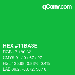 Color code: HEX #11BA3E | qconv.com