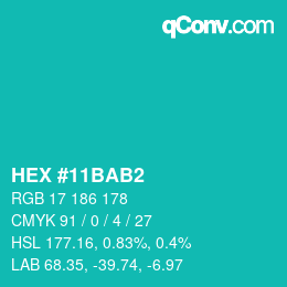 Color code: HEX #11BAB2 | qconv.com