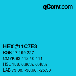 Color code: HEX #11C7E3 | qconv.com