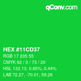 Código de color: HEX #11CD37 | qconv.com