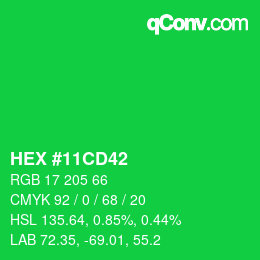 Código de color: HEX #11CD42 | qconv.com