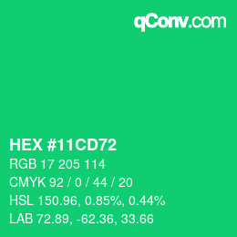 Código de color: HEX #11CD72 | qconv.com