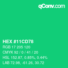 Código de color: HEX #11CD78 | qconv.com
