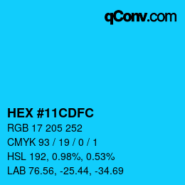 Code couleur: HEX #11CDFC | qconv.com
