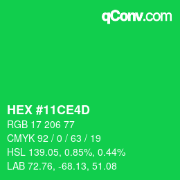 Color code: HEX #11CE4D | qconv.com