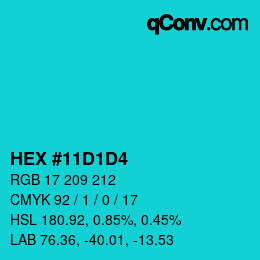 Color code: HEX #11D1D4 | qconv.com